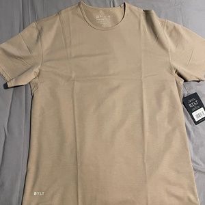 BYLT Basics Tan SS Drop Cut BYLT Signature Blend Shirt Size L
